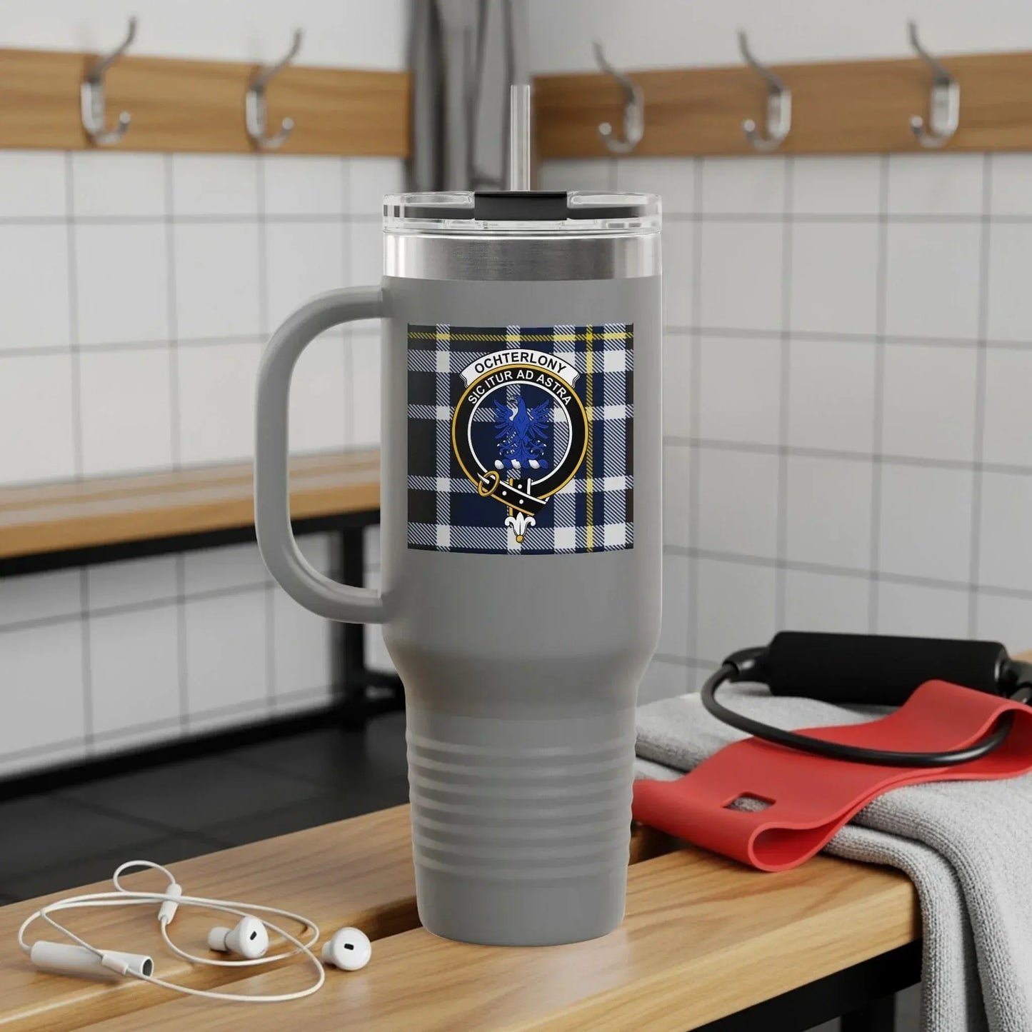 Personalized Large Capacity Tartan Travel Mug product