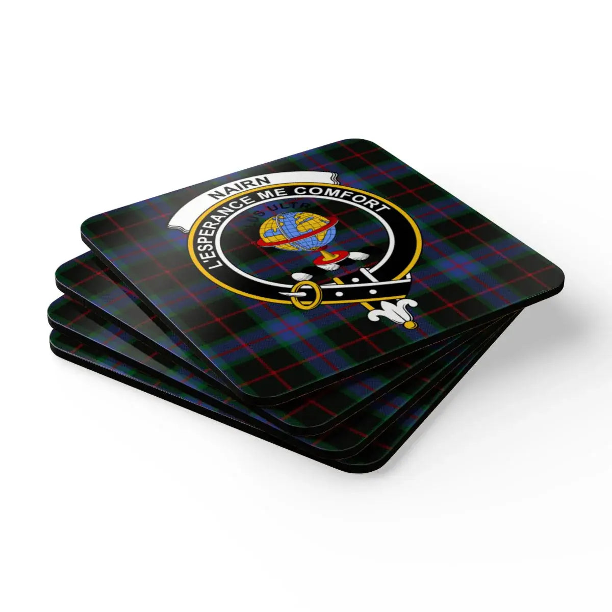 Scottish Clan Crest Tartan Printed Coasters product type