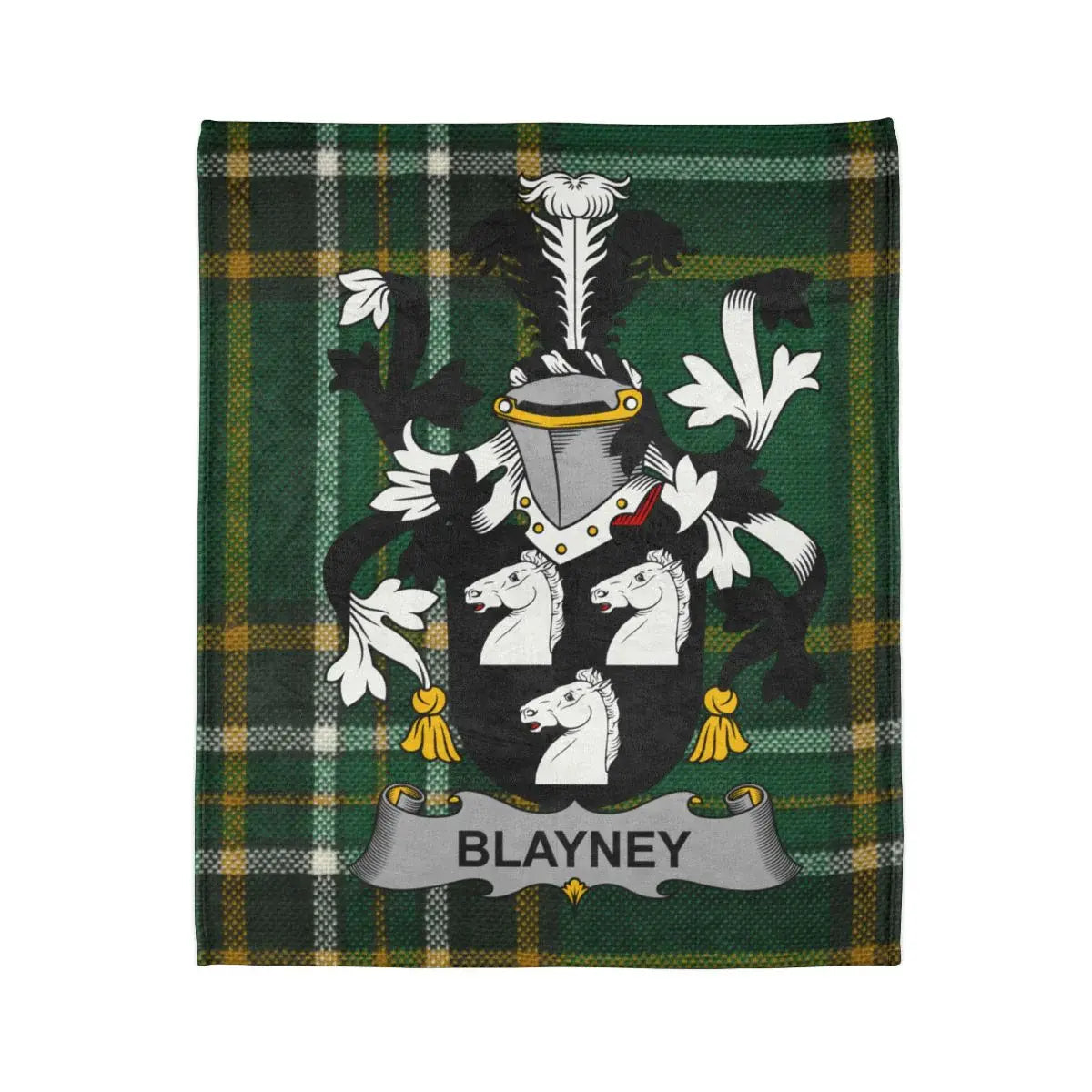 Blayney Plaid Blanket with Family Crest pattern product type