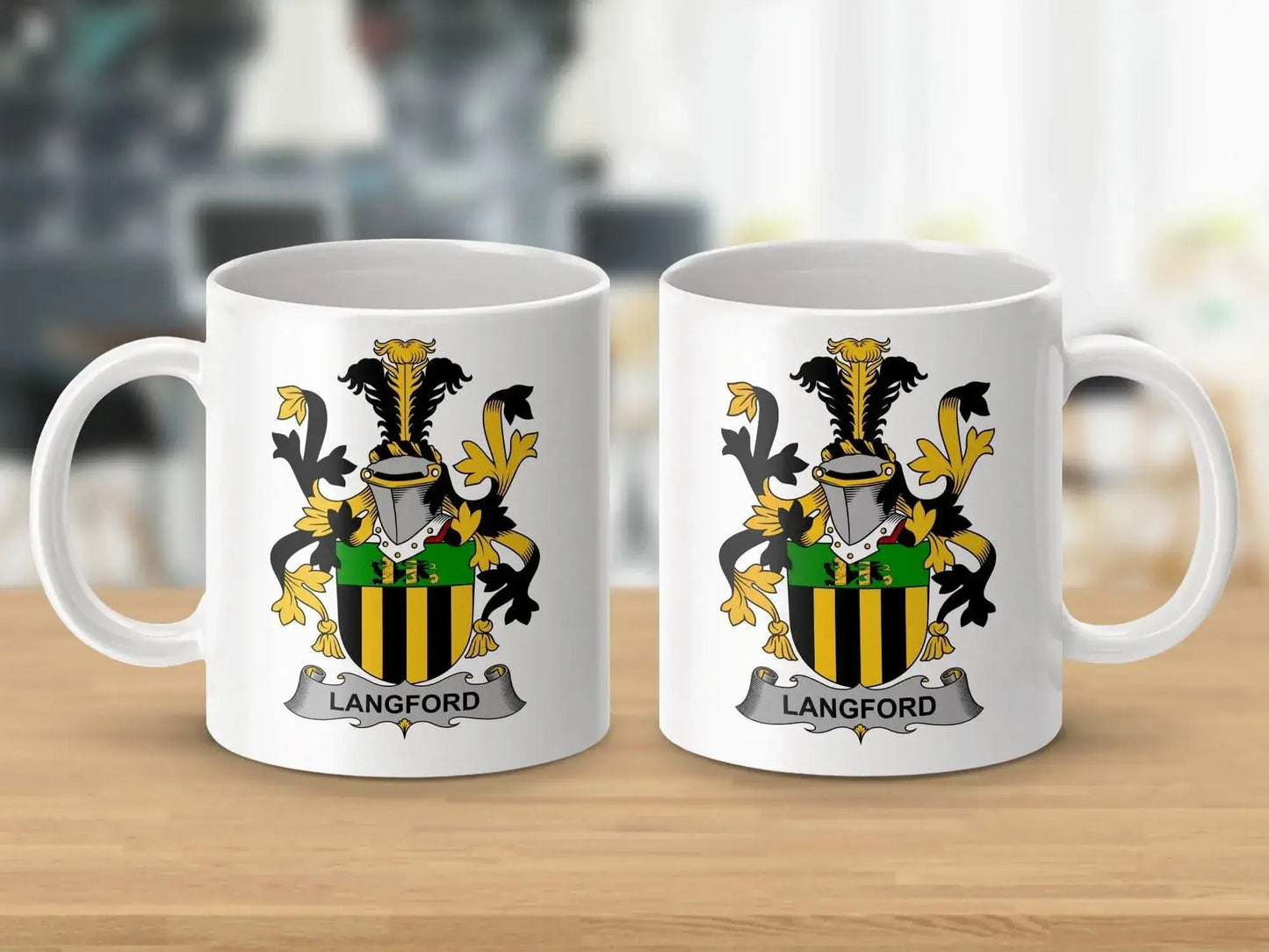 Langford Irish Family Crest Surname Gift Idea Coffee Mug - Celtic Ancestry Gifts