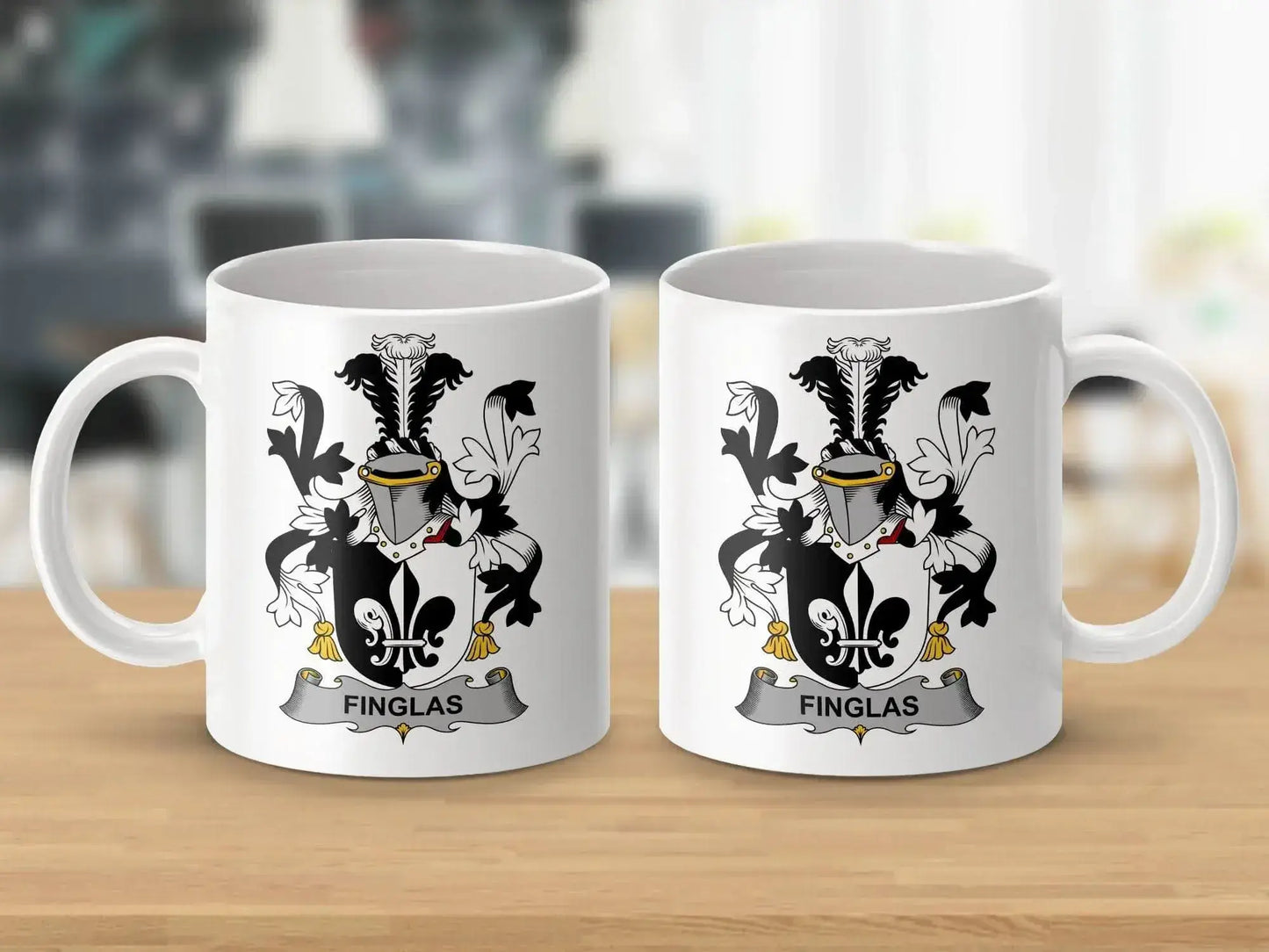 Finglas Surname Irish Family Crest Mug - Celtic Ancestry Gifts