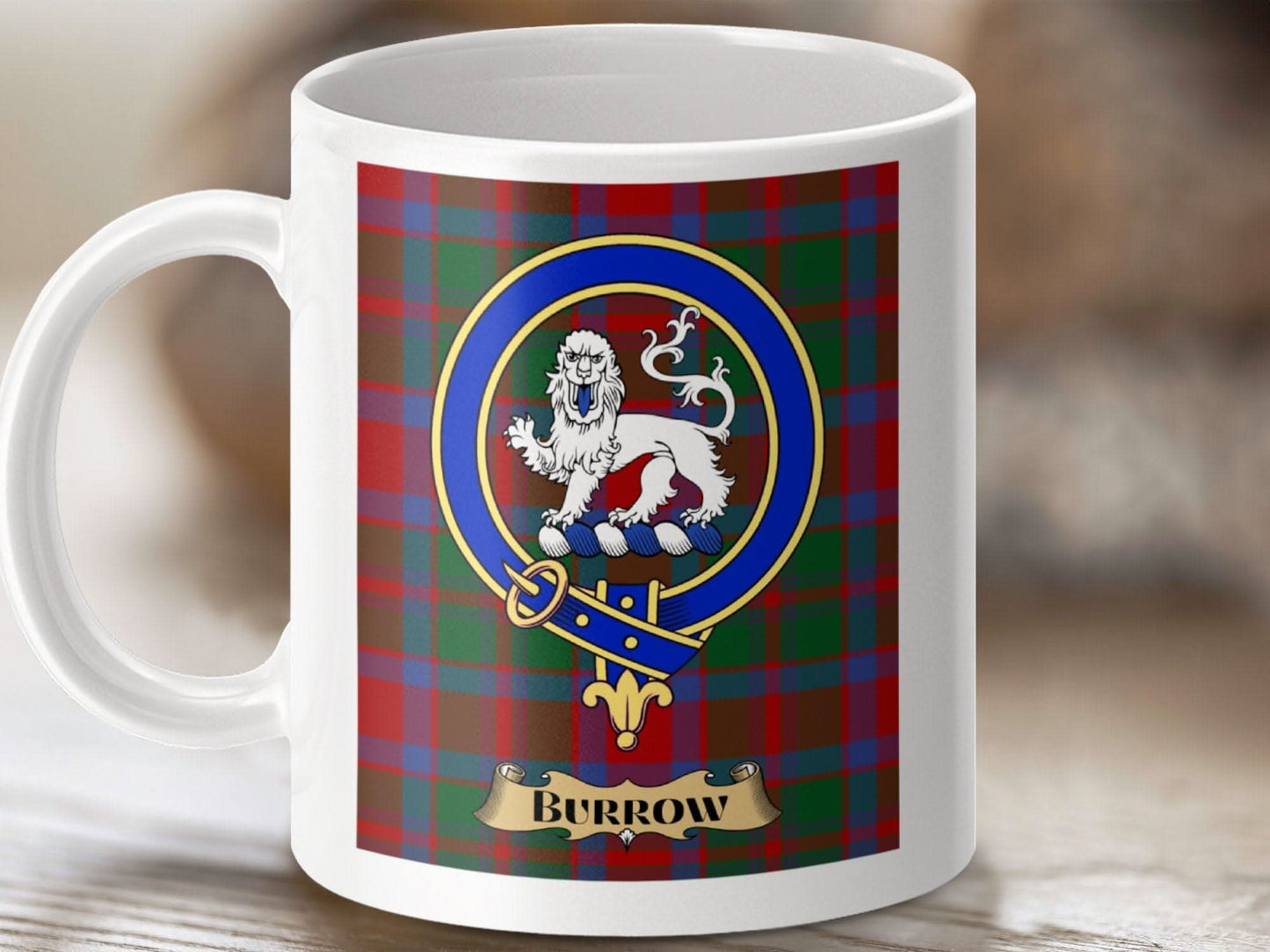 Scottish Clan Burrow Crest Plaid Pattern Mug product