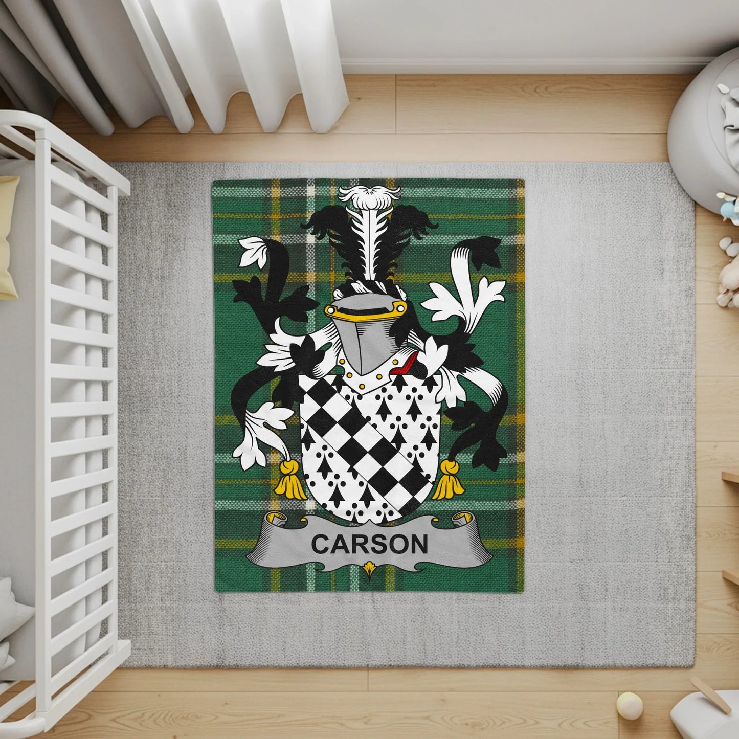 Custom Family Crest Design Name Printed Rug product