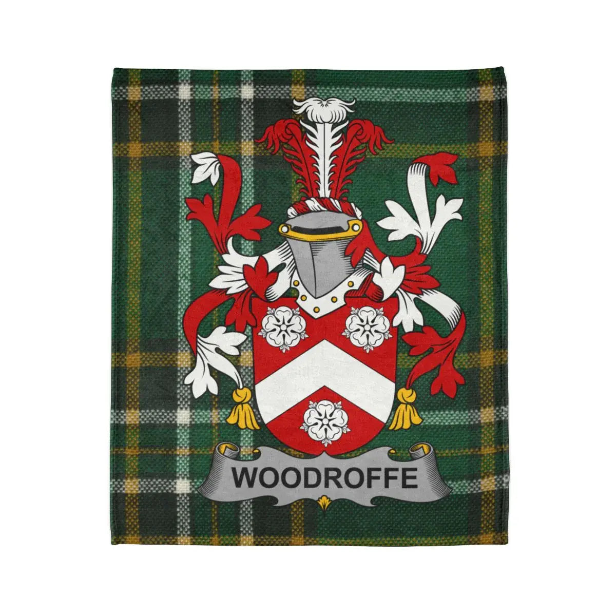 Woodroffe Family Crest Plaid Tartan Blanket product