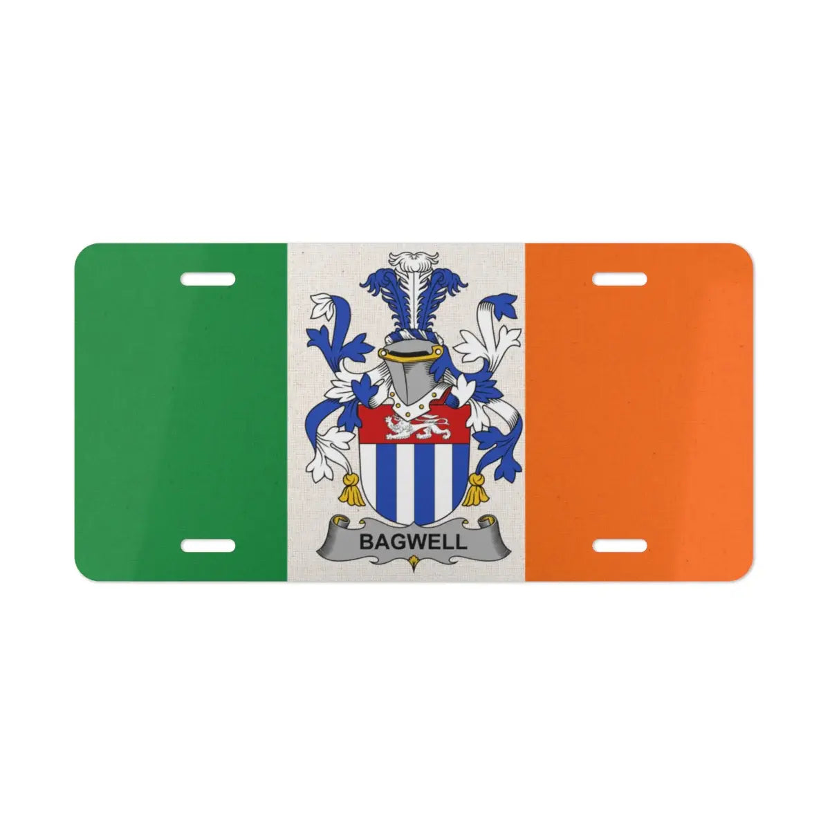 Vintage Ireland Flag with Bagwell Crest license plate