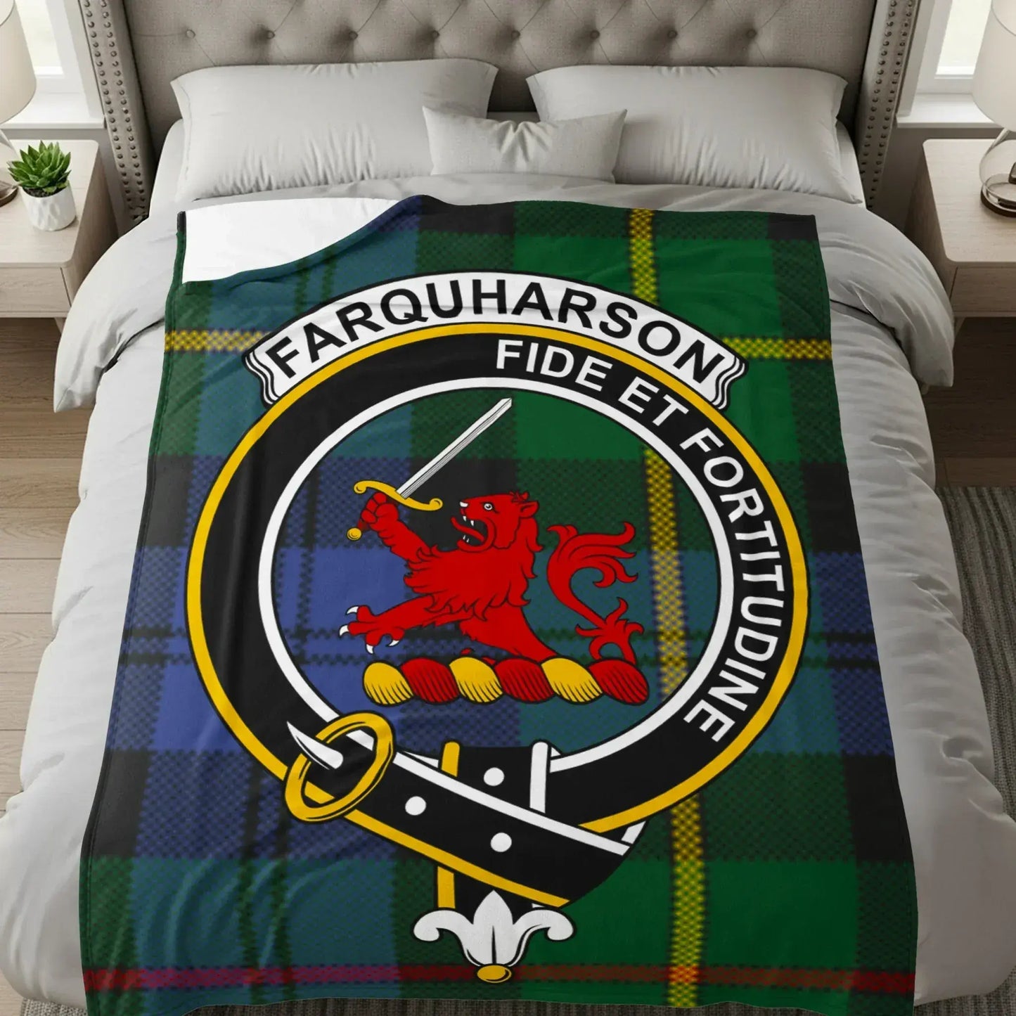 Farquharson Family Crest Tartan Blanket product