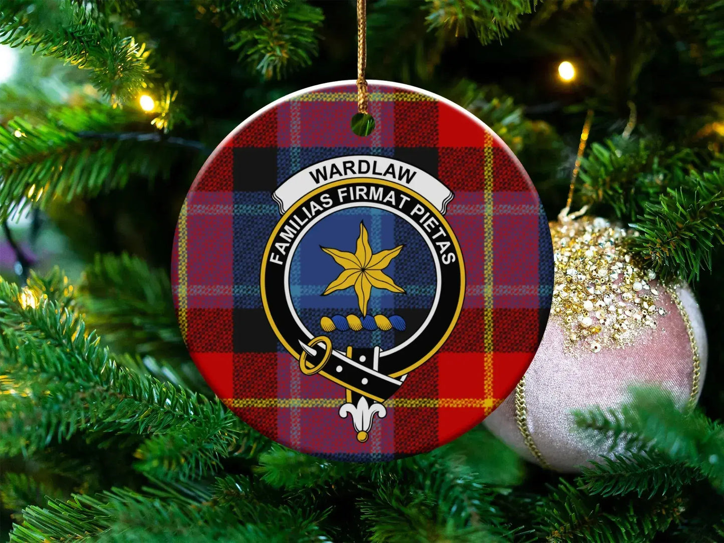 Wardlaw Clan tartan Christmas ornament product