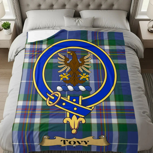Blue Tovy Crest Plaid Patterned Blanket product