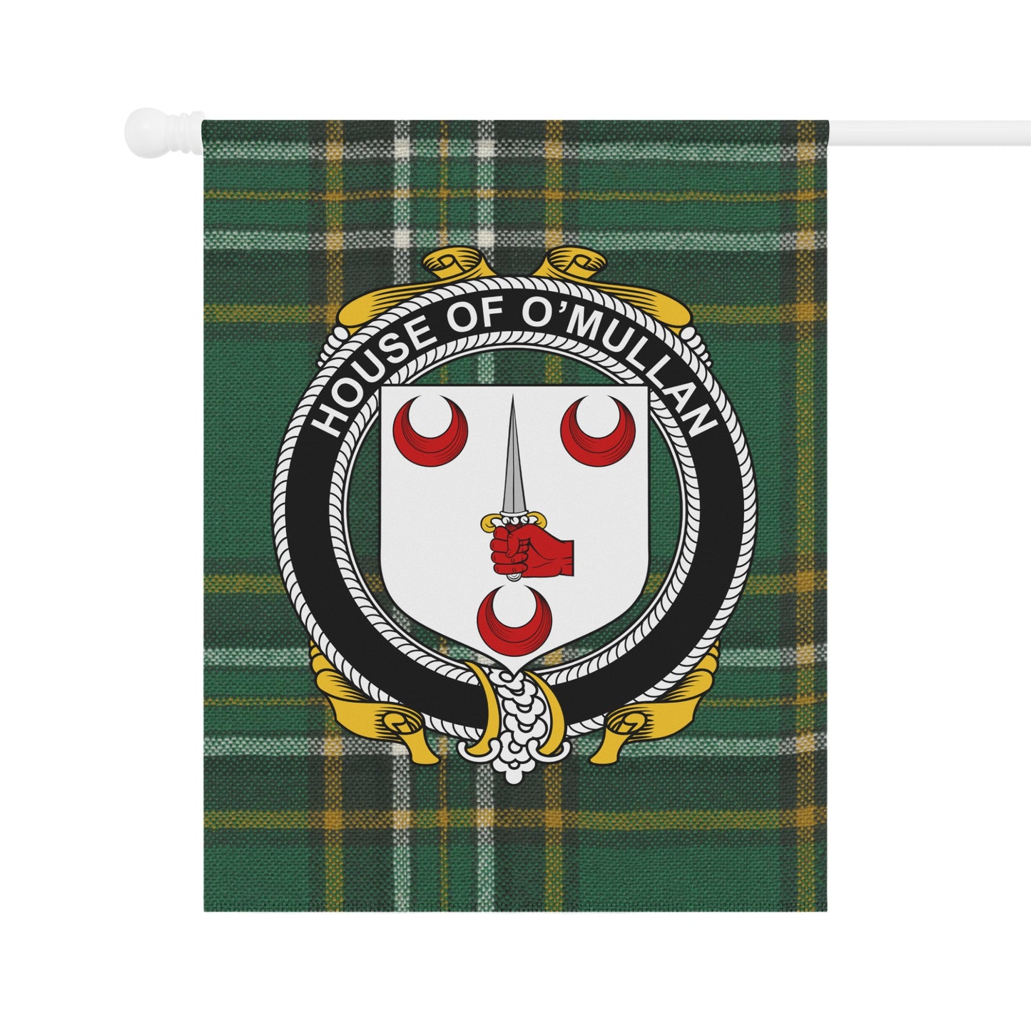 Clan O'Mullan Tartan Crest Garden Flag product