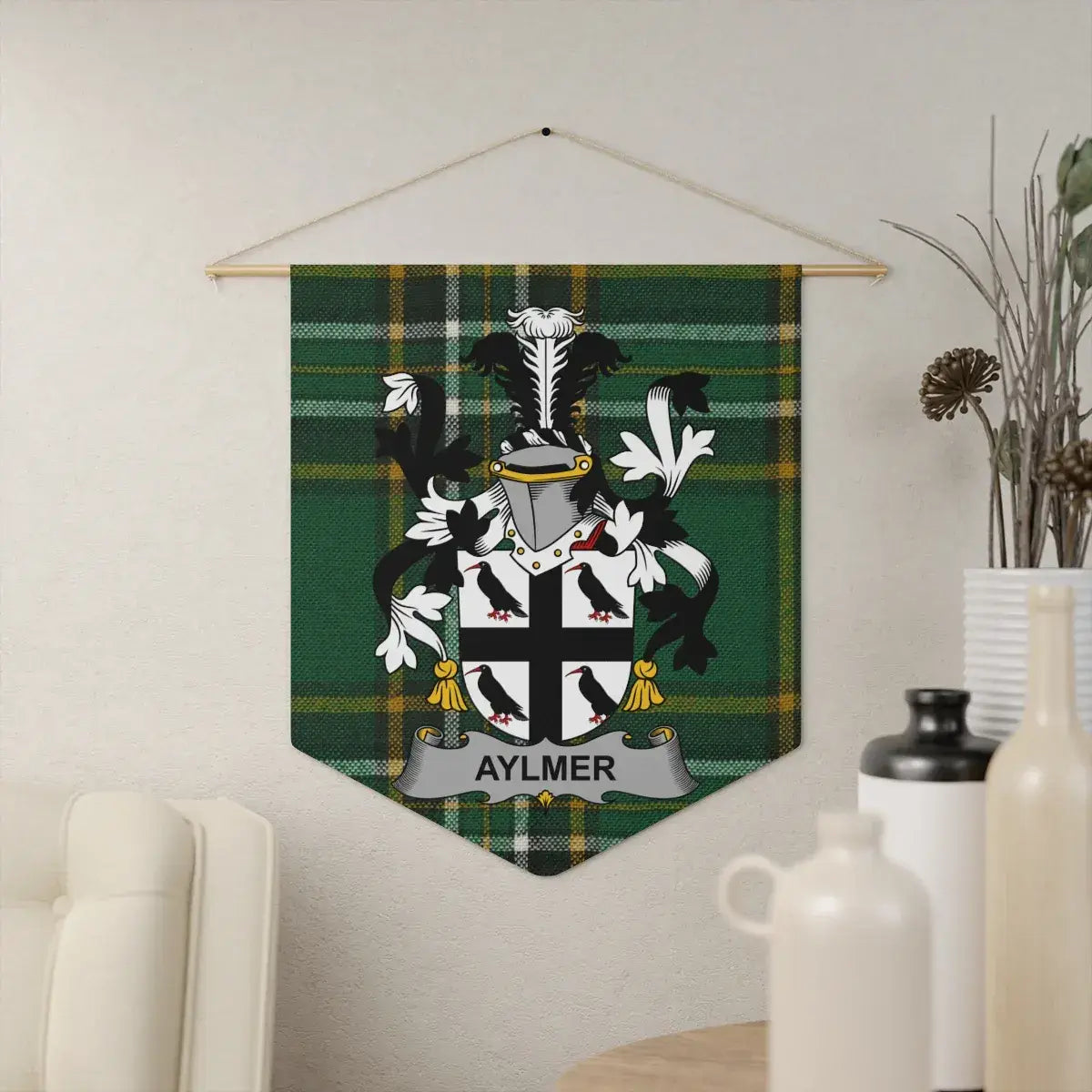 Aylmer Crest Green Plaid Tartan Wall Hanging product