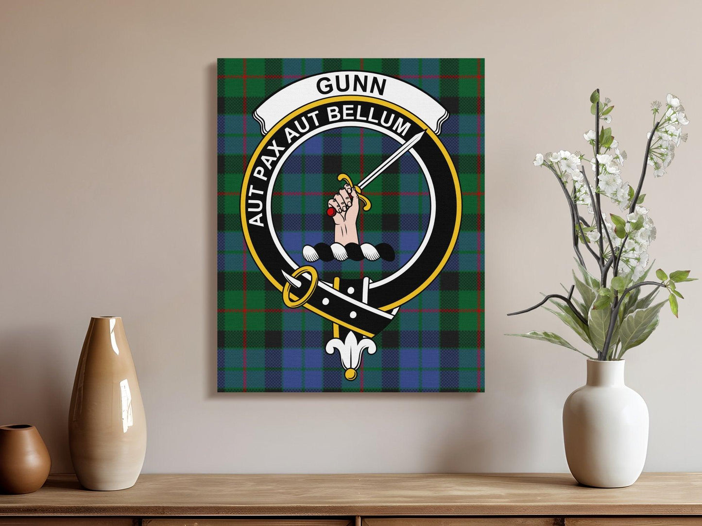 Gunn Aut Pax Aut Bellum Plaid Wall Art product