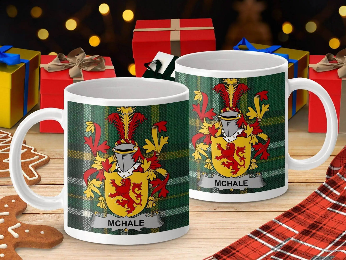 McHale Surname Family Crest Irish Tartan Mug - Celtic Ancestry Gifts