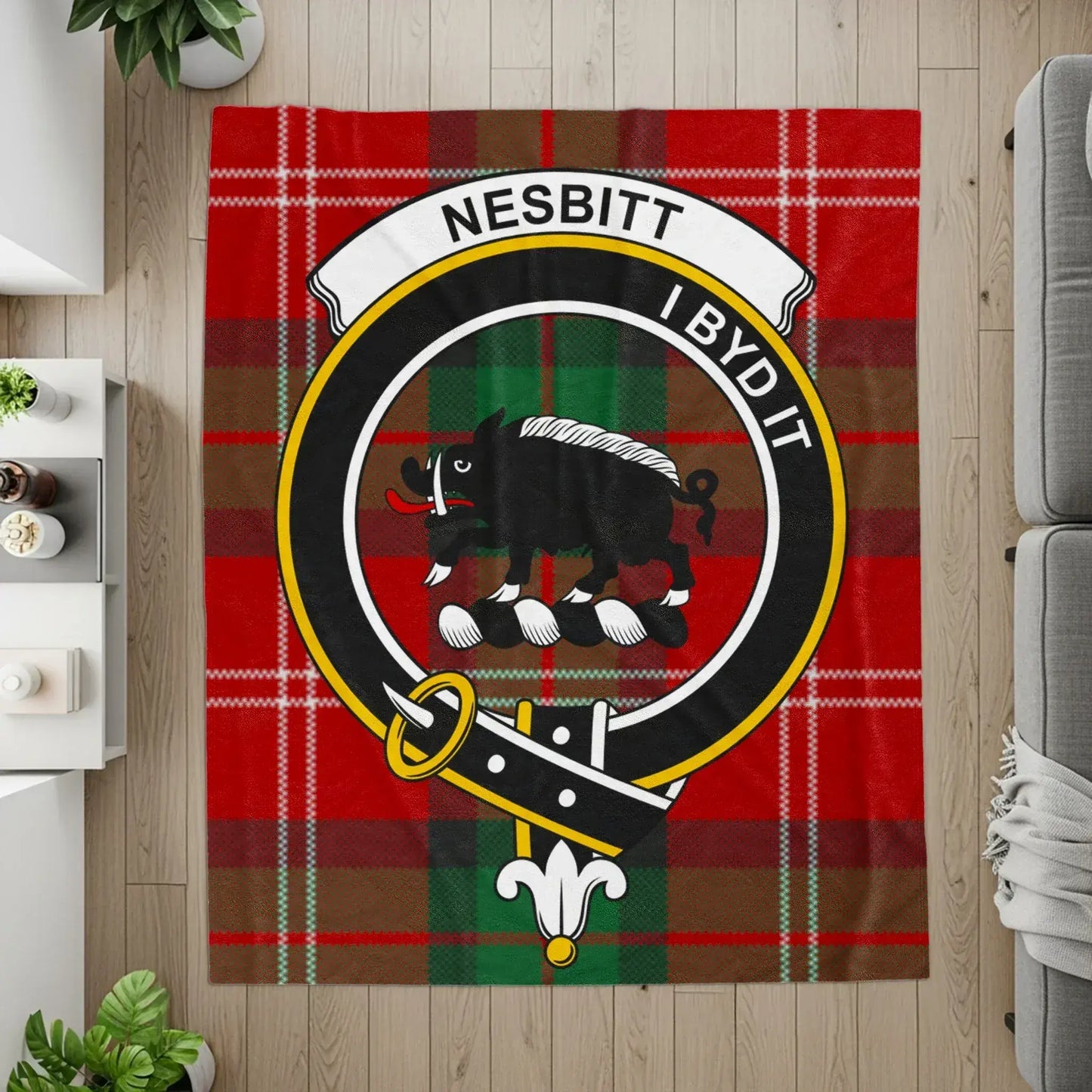 Nesbitt I Byd It Scottish Clan Crest Blanket product