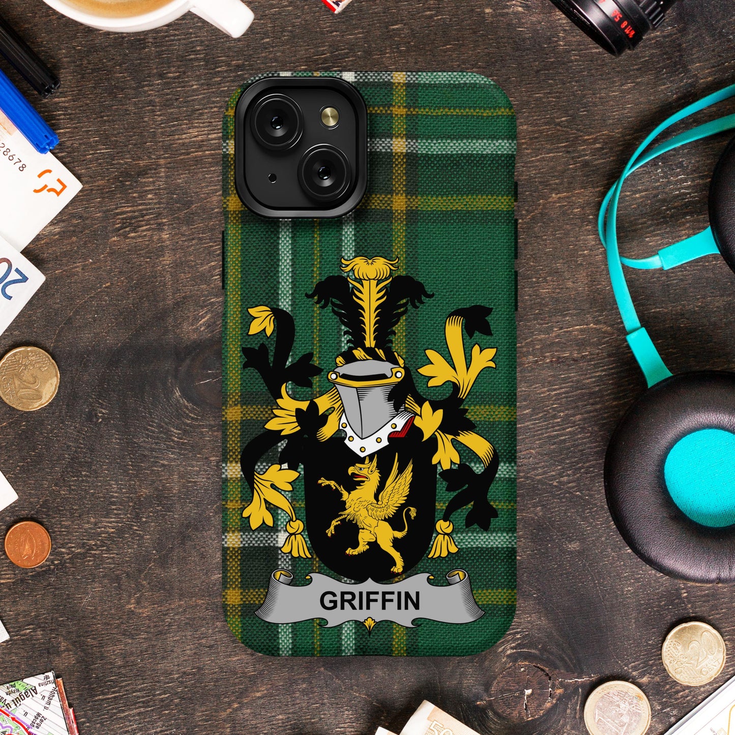 Griffin surname Irish Family Crest Cell Phone Cover - Celtic Ancestry Gifts