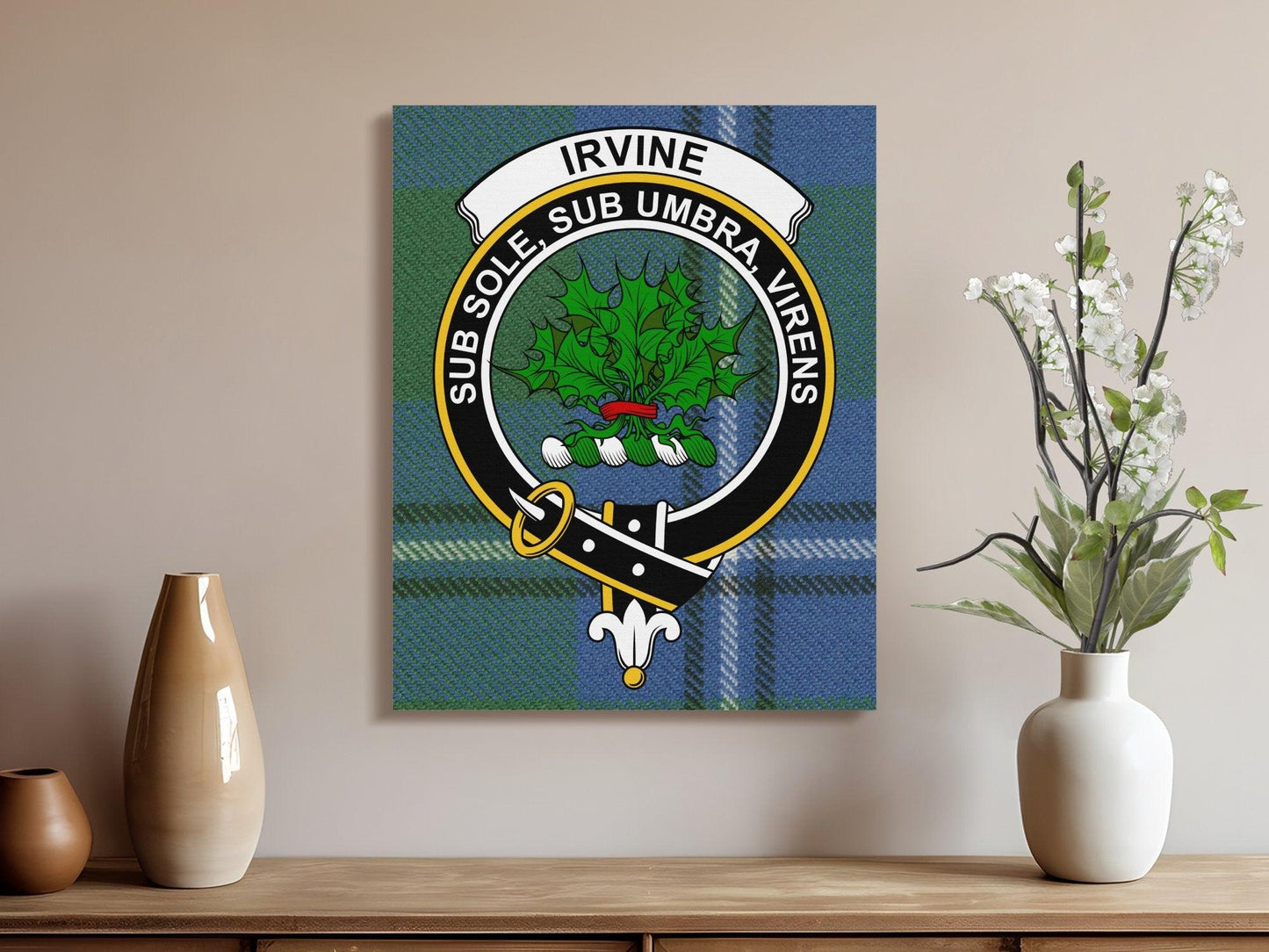 Irvine Clan Crest Tartan Wall Art Highlander product type