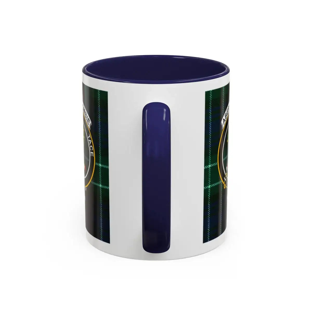 Clan Crest Tartan Design Accent Handle Mug