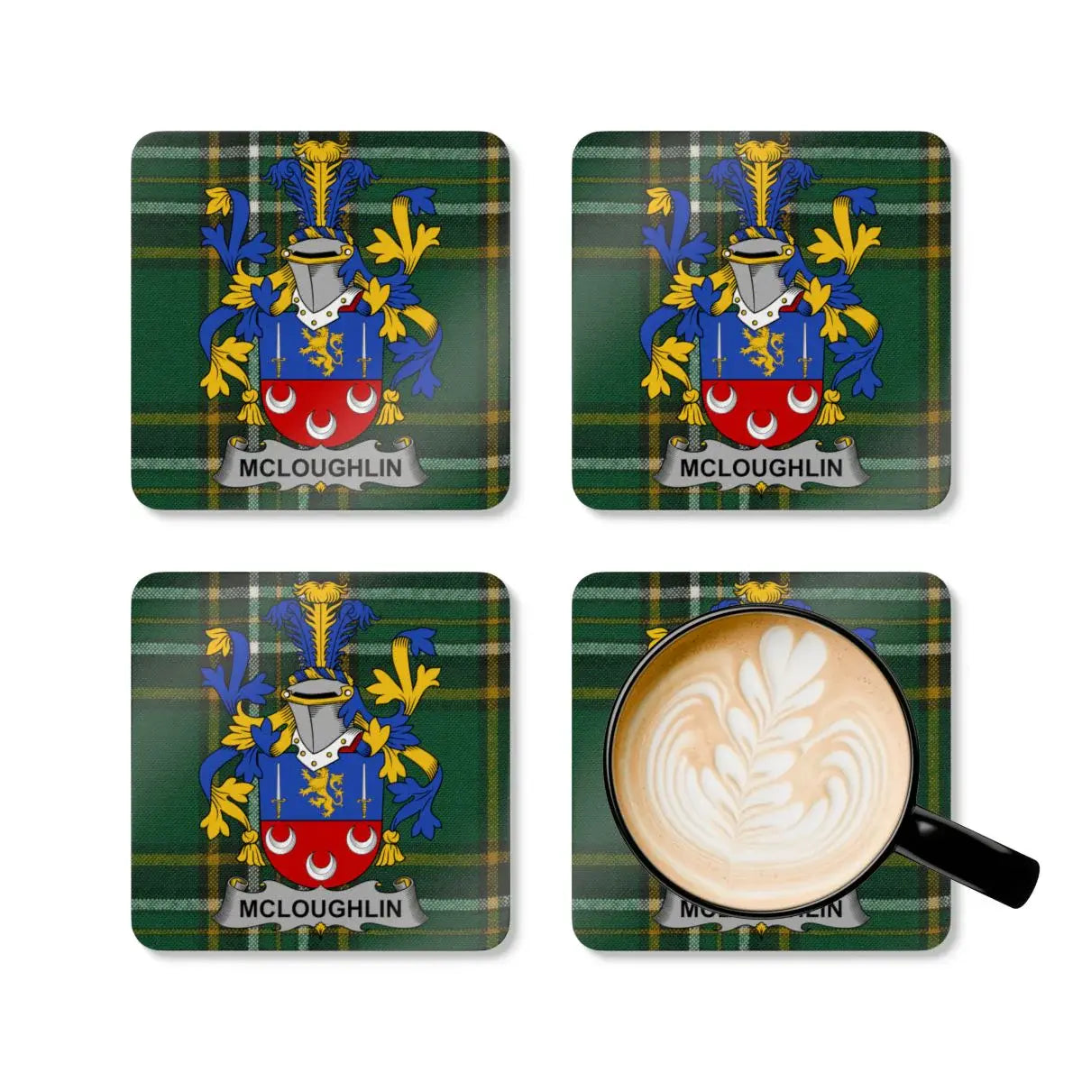 McLoughlin Family Crest Set of Four Coasters product