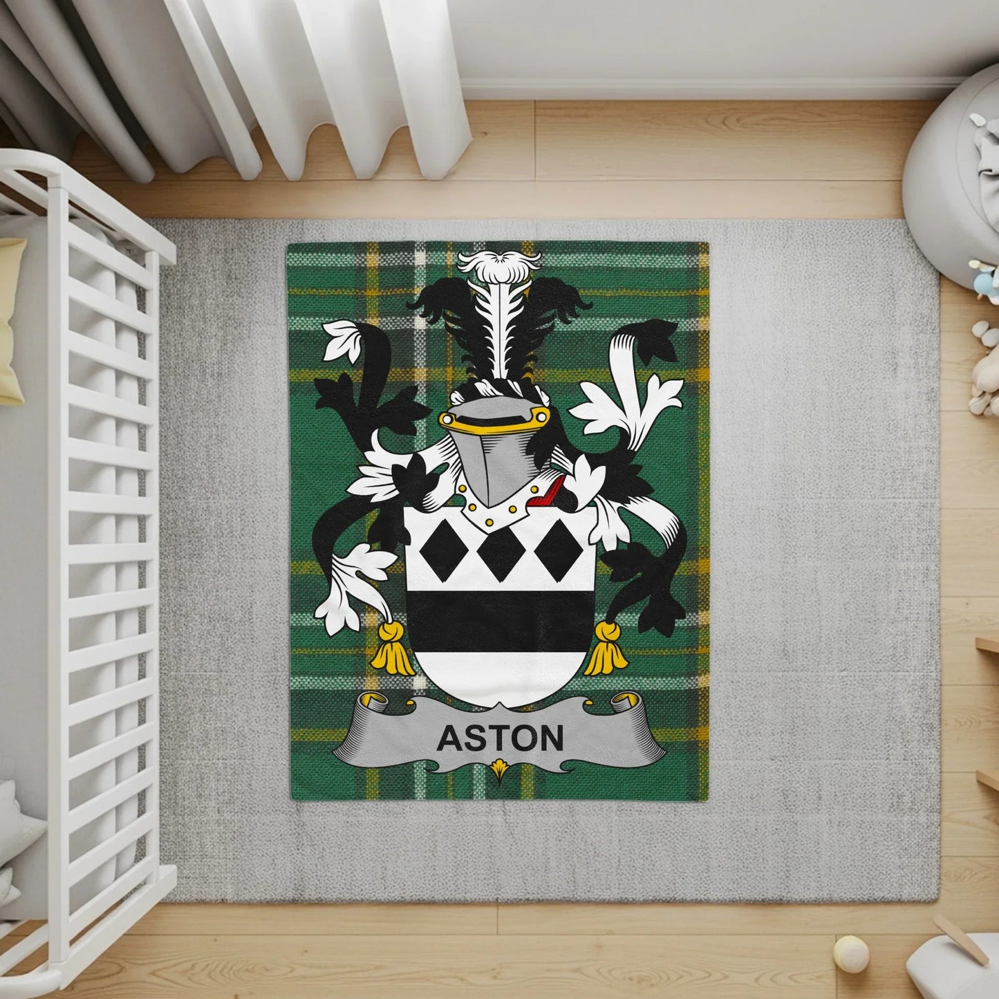Elegant Custom Family Crest Design Area Rug product