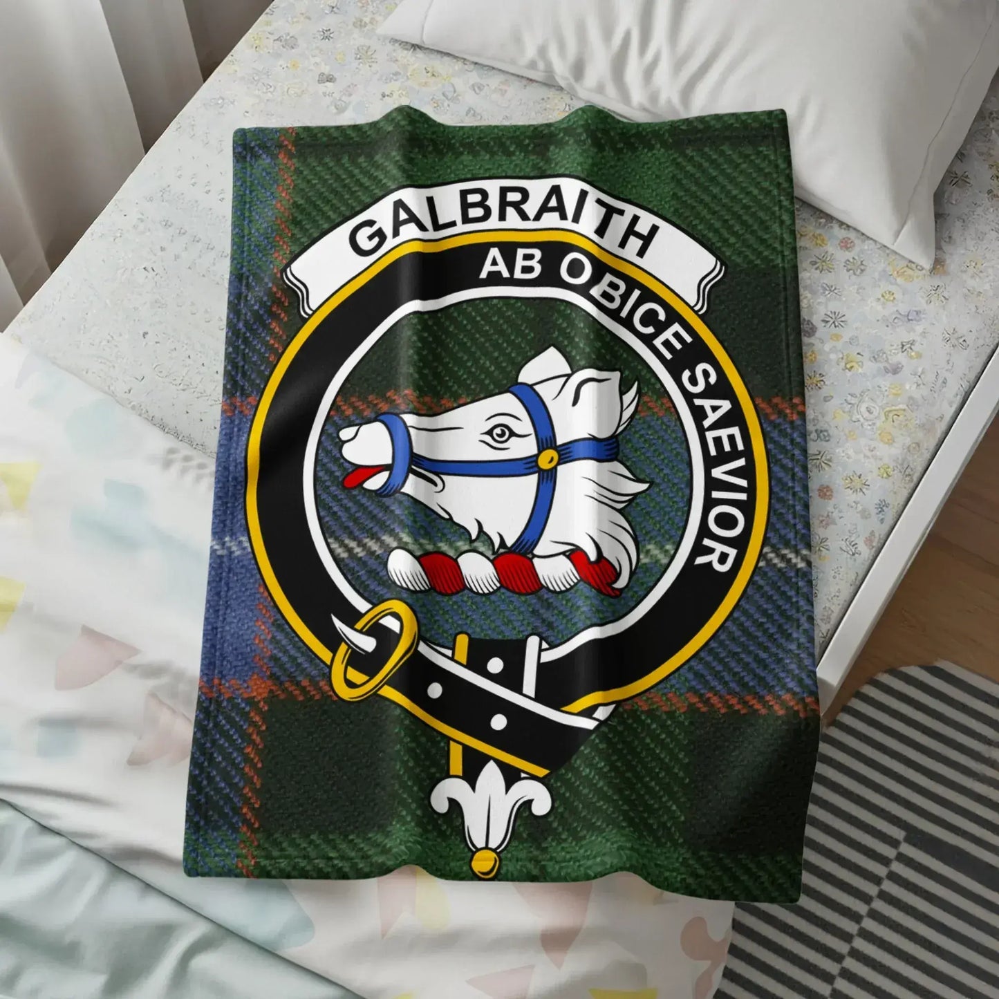 Personalized Galbraith Crest Tartan Blanket product