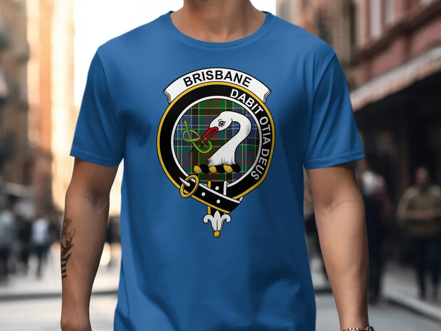 Brisbane Emblem Design on Blue T-shirt product