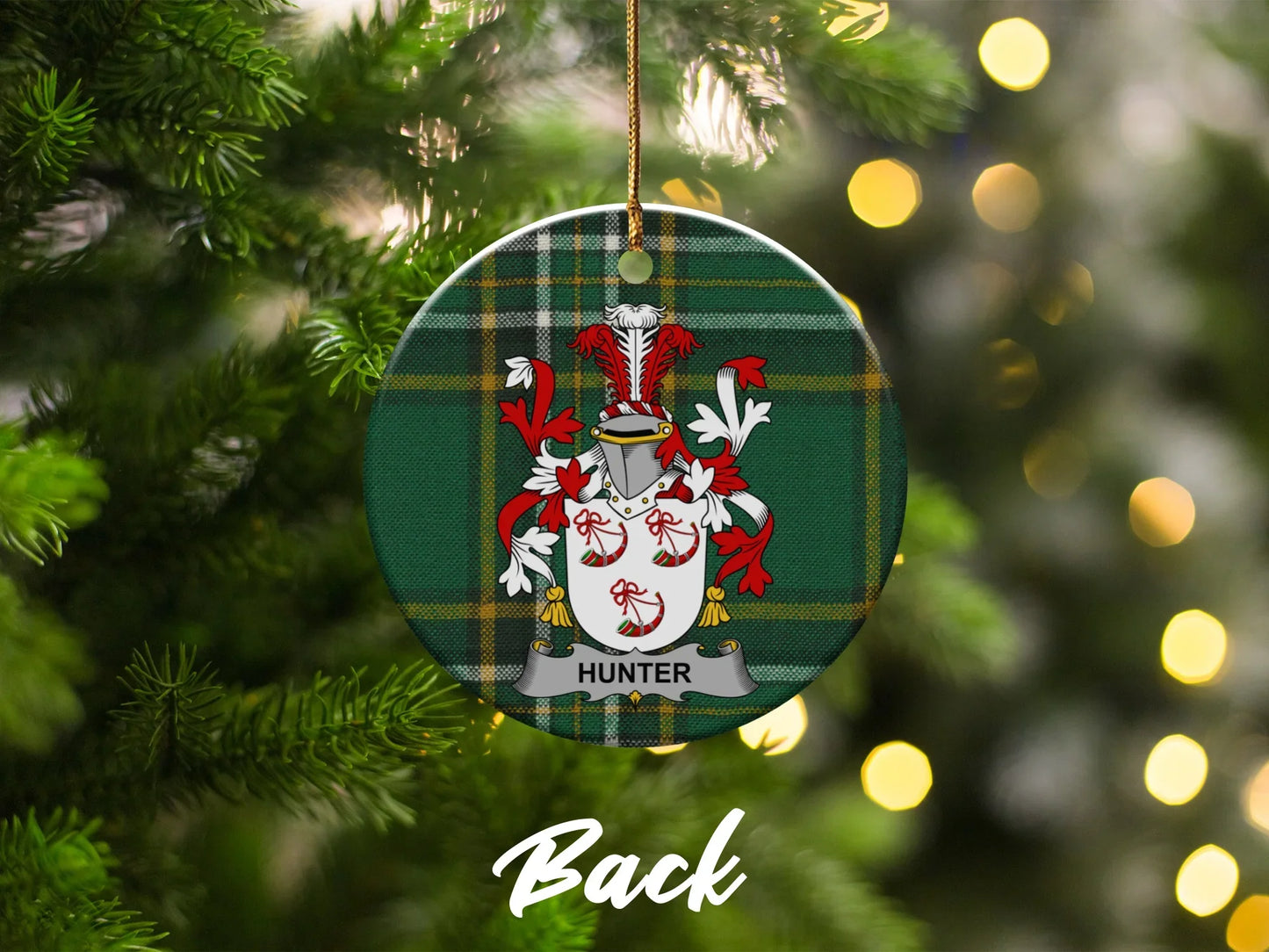 Family Crest Plaid Design Christmas Tree Ornament product