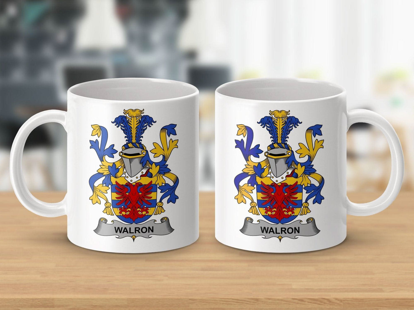 Walron Family Crest Colorful Shield Mug - Celtic Ancestry Gifts