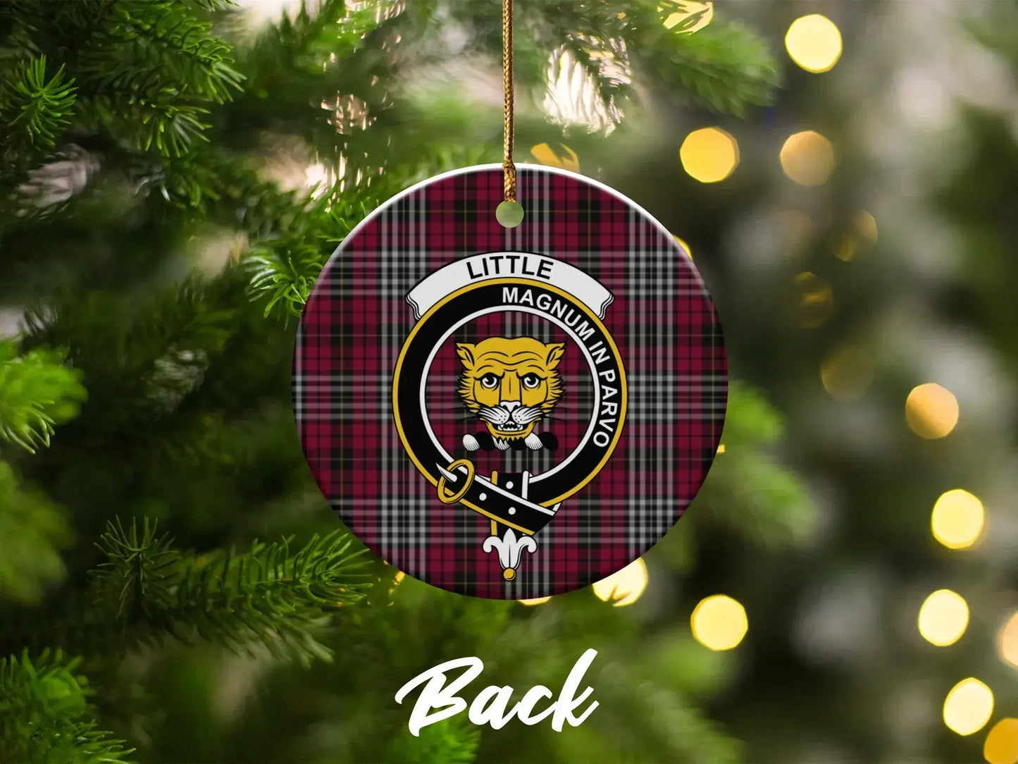 Red Plaid Little Lion Custom Christmas Ornament product