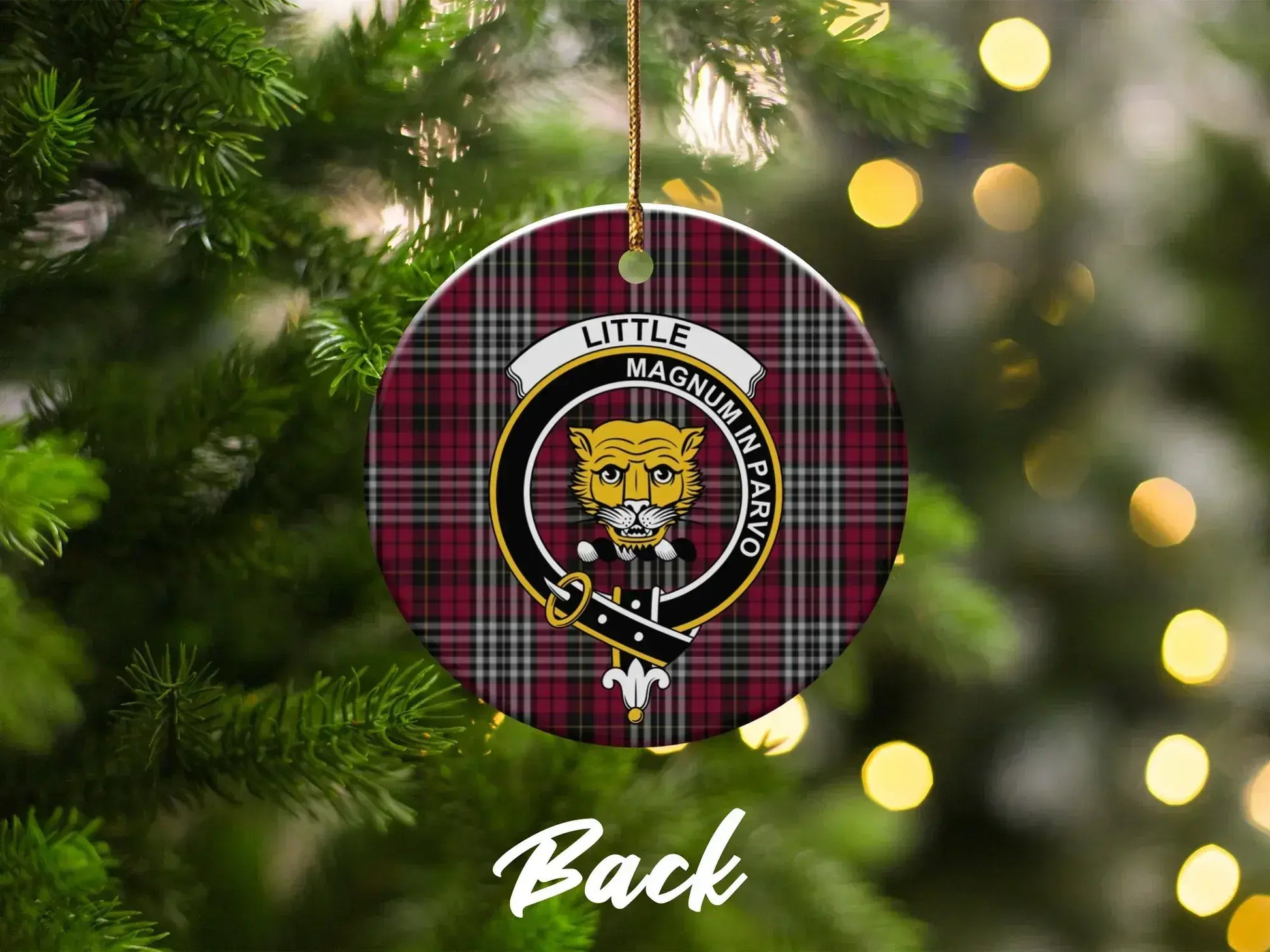 Red Plaid Little Lion Custom Christmas Ornament product