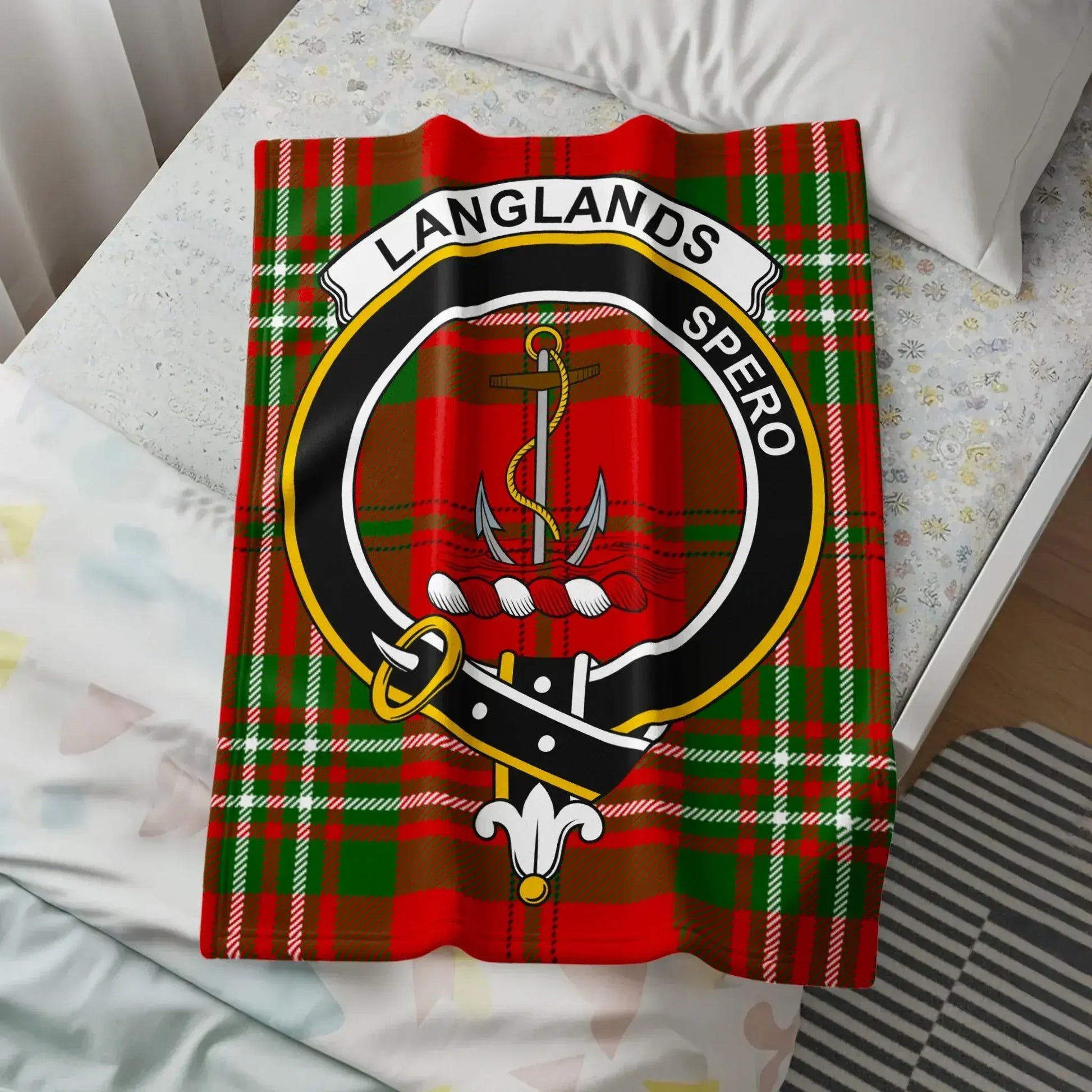 Langlands Spero Red Green Plaid Design Blanket product type