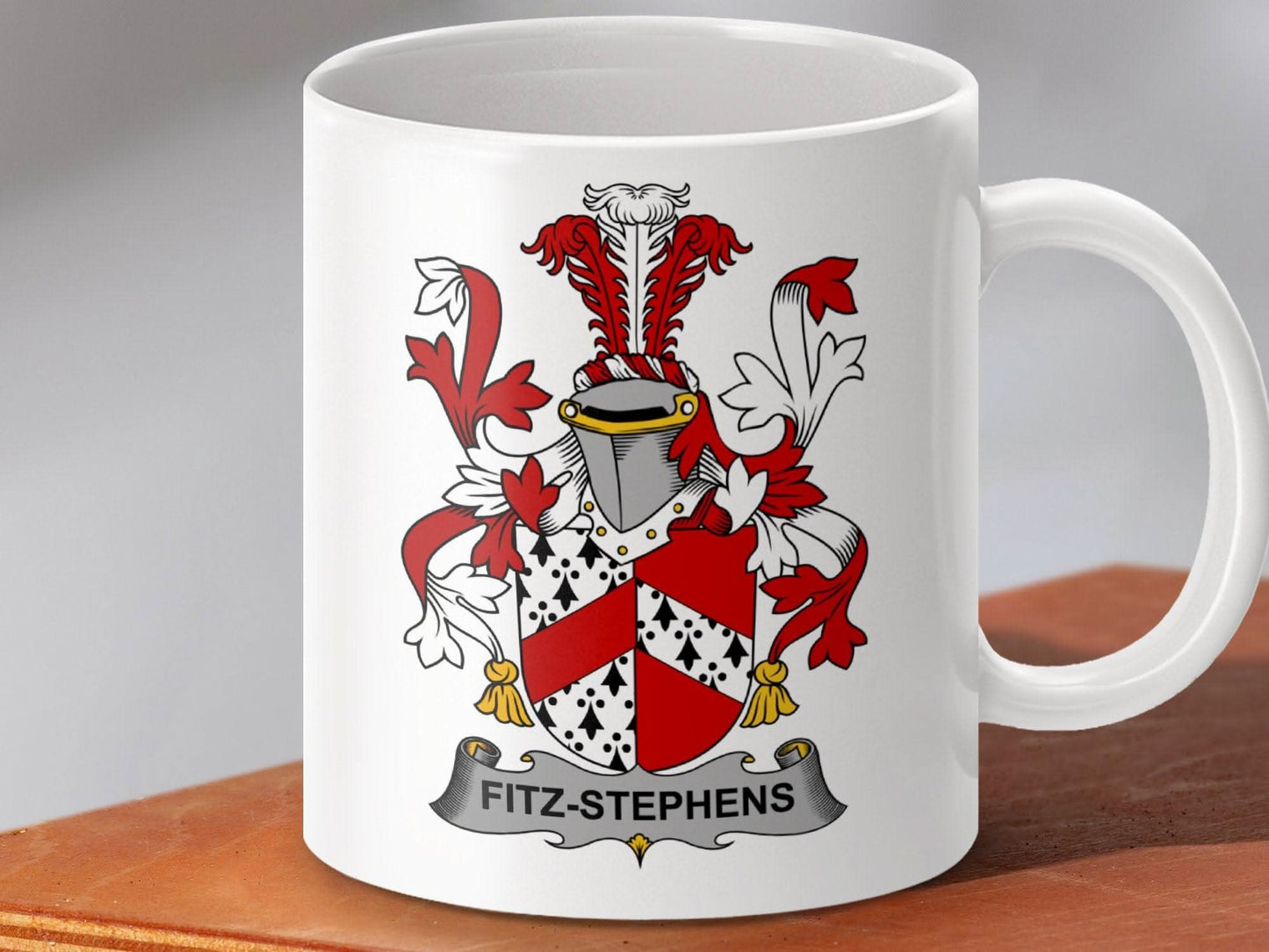 Fitz-Stephens Surname Irish Family Crest Mug - Celtic Ancestry Gifts