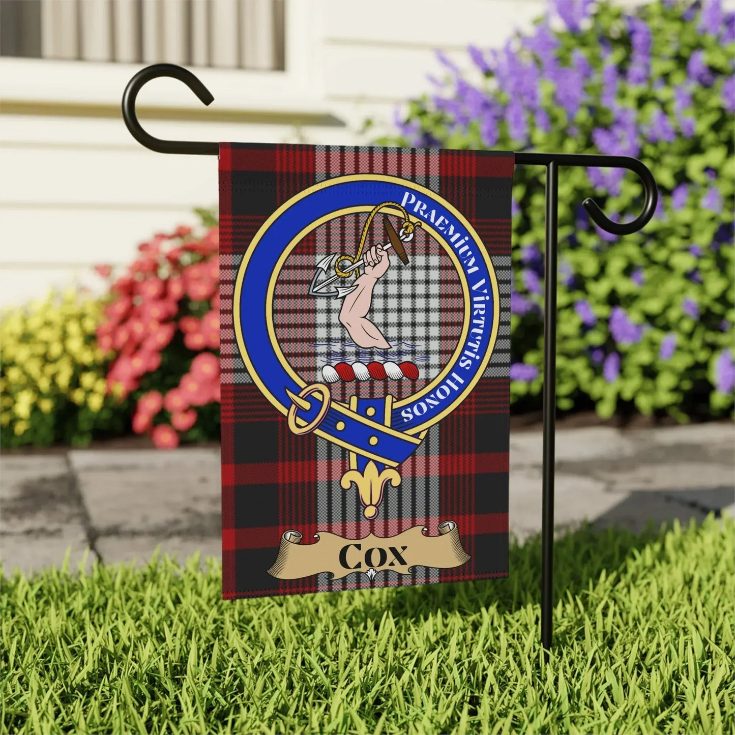 Scottish Clan Cox Tartan Garden Flag Product