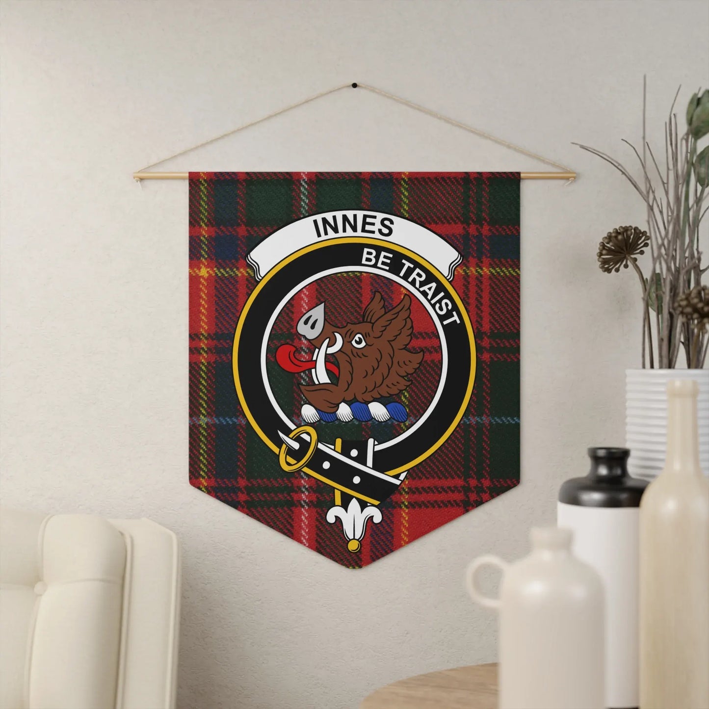 Scottish Clan Crest Wall Hanging Innes Tartan product type