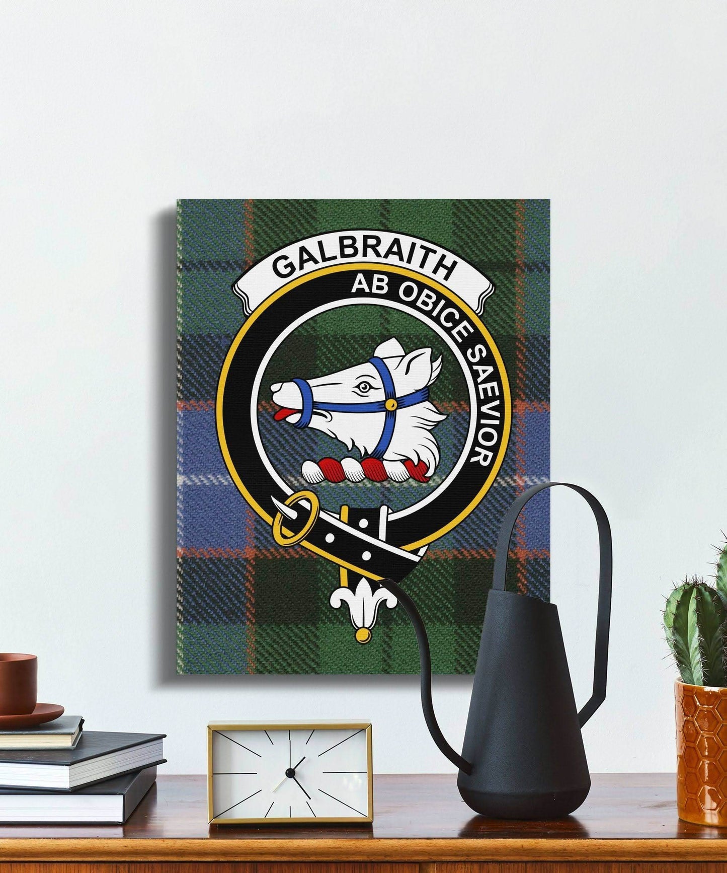 Galbraith Scottish Tartan Crest Wall Art Canvas - Celtic Ancestry Gifts