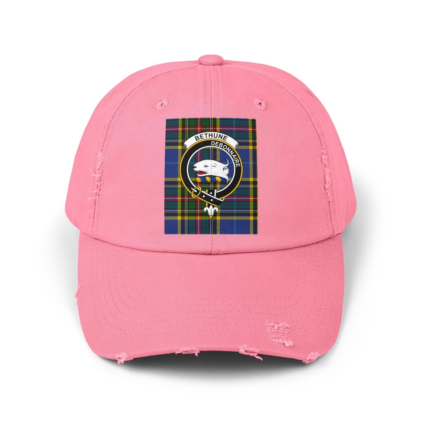 Bethune Crest Plaid Design Baseball Cap - Celtic Ancestry Gifts