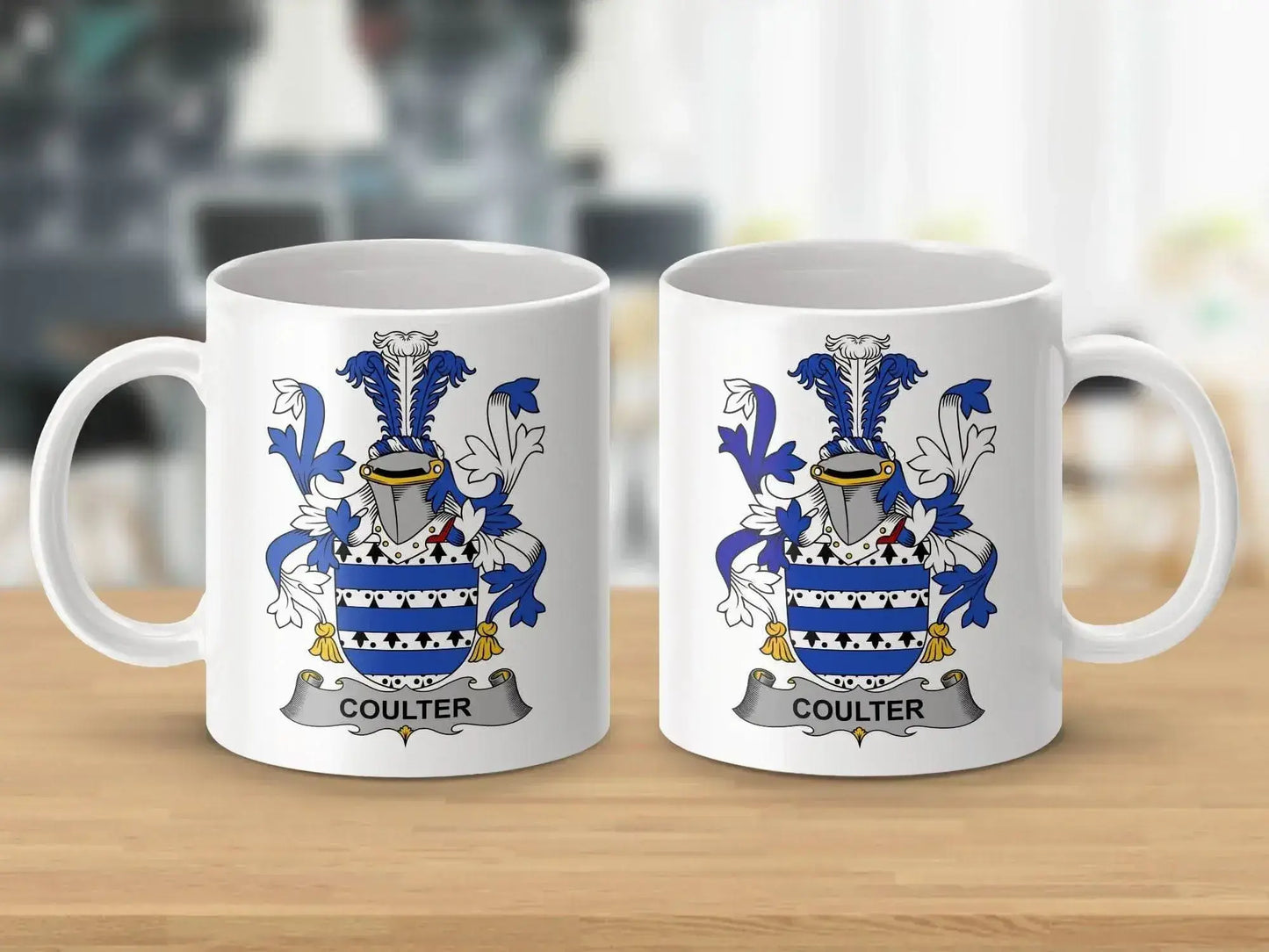 Coulter Surname Irish Family Crest Mug - Celtic Ancestry Gifts