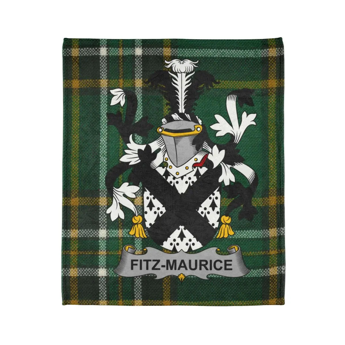 Fitz-Maurice Family Crest Green Tartan Blanket product