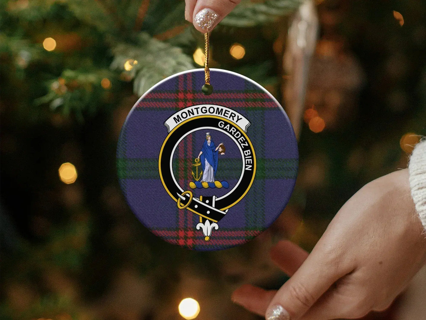 Montgomery Crest Plaid Christmas Ornament product
