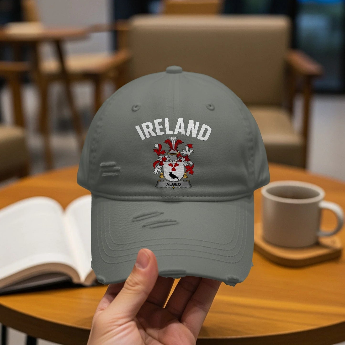 Distressed Ireland Crest Cap Stylish Adjustable Hat product
