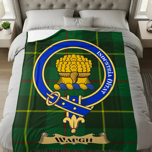 Personalized Scottish Clan Crest Green Tartan Blanket product