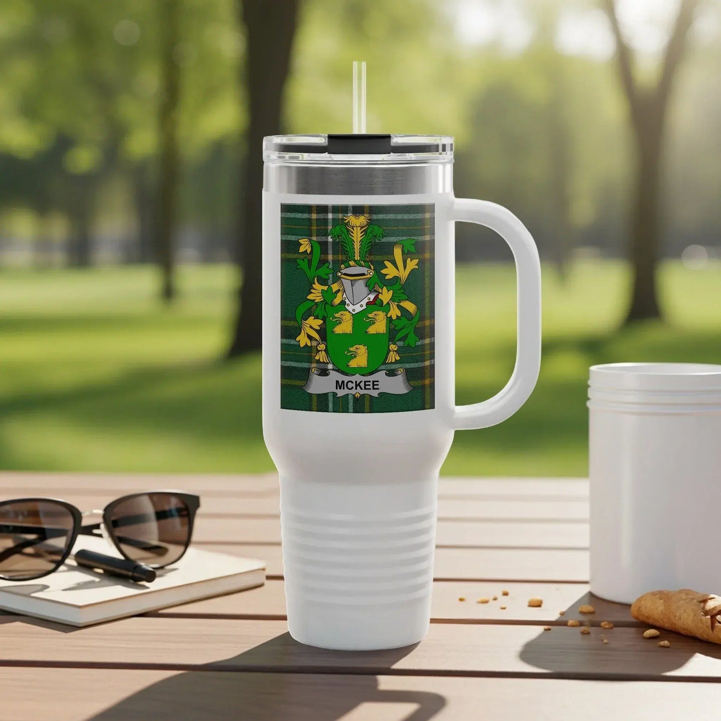 Family Crest Custom Engraved Travel Mug Tumbler product