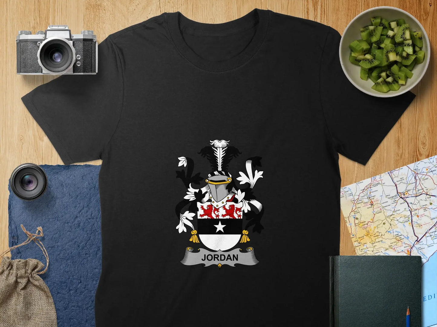 Custom Jordan Family Crest Design T-Shirt