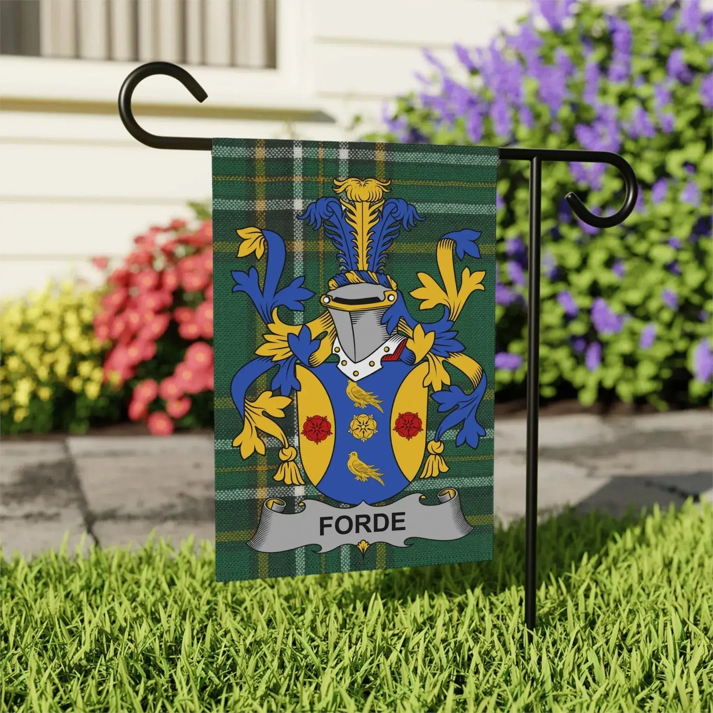Vibrant Personalized Forde Crest Garden Flag product
