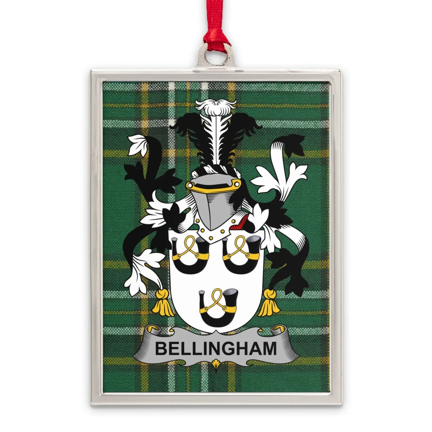 Bellingham Family Crest Plaid Ornament Custom product