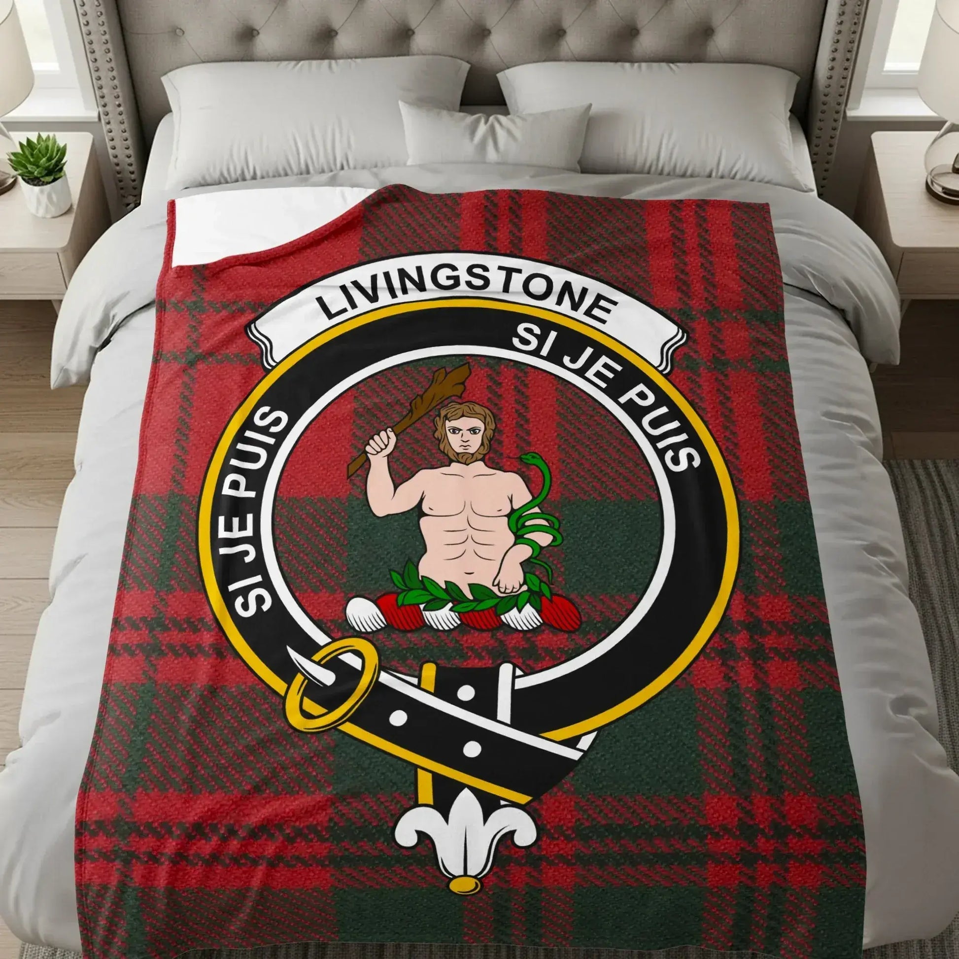 Livingstone Clan Tartan Print Blanket product type