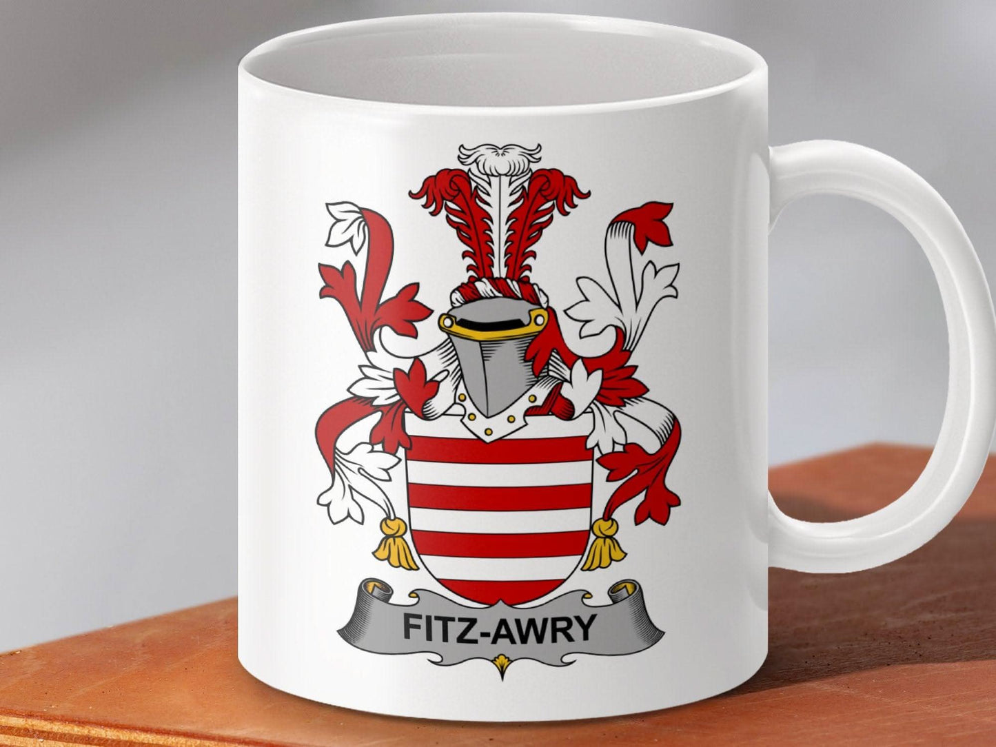 Fitz Awry Surname Irish Family Crest Mug - Celtic Ancestry Gifts