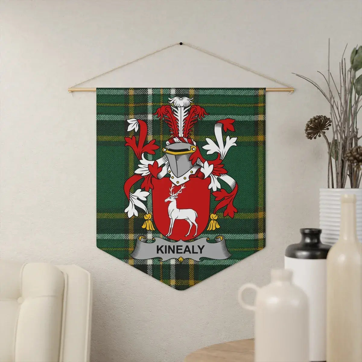 Kinealy Family Crest Plaid Tapestry Wall Hanging product