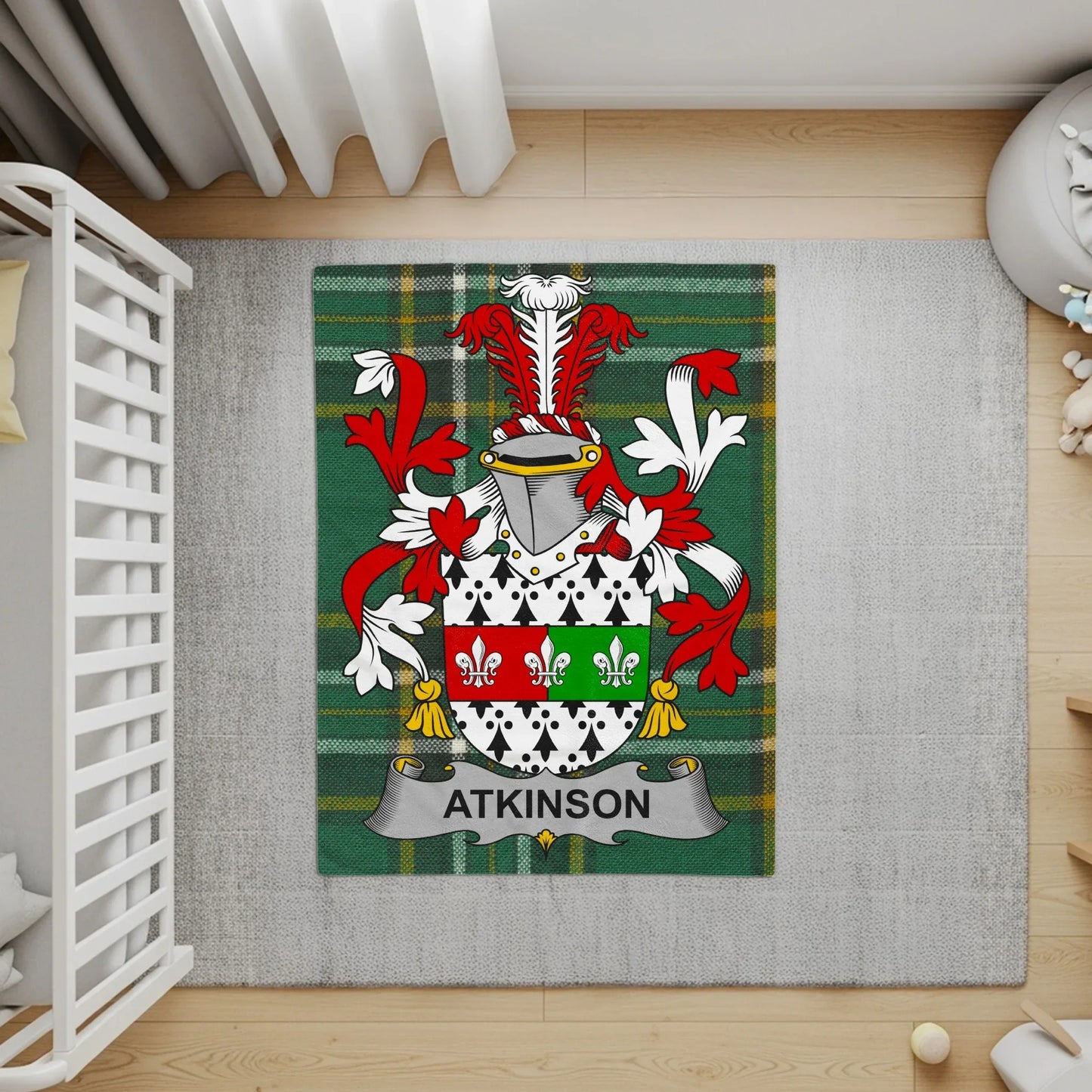 Personalized Family Crest and Name Design Rug product type