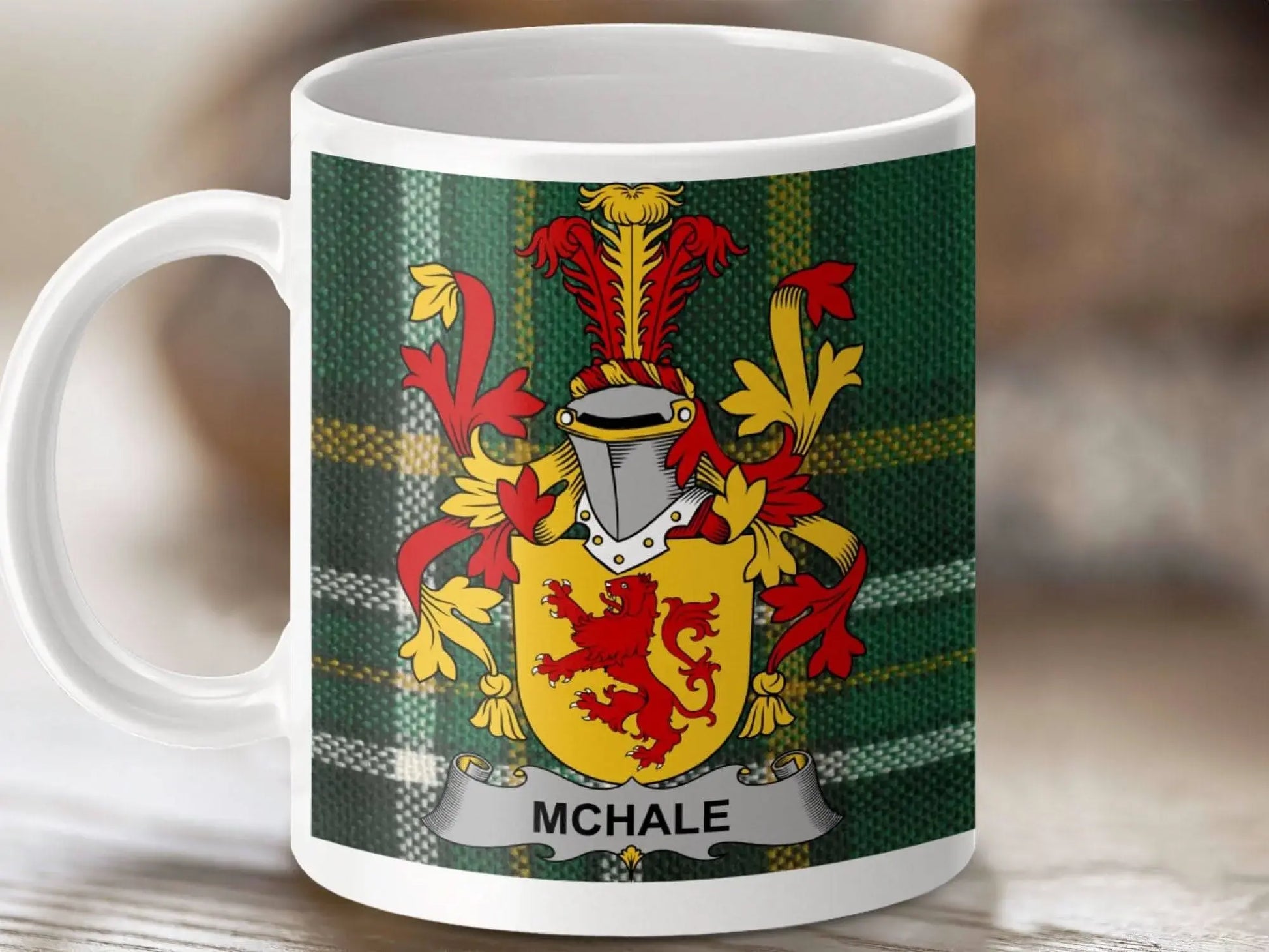 McHale Surname Family Crest Irish Tartan Mug - Celtic Ancestry Gifts
