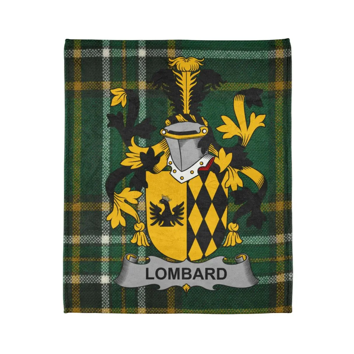 Lombard Clan Crest Plaid Throw Blanket product