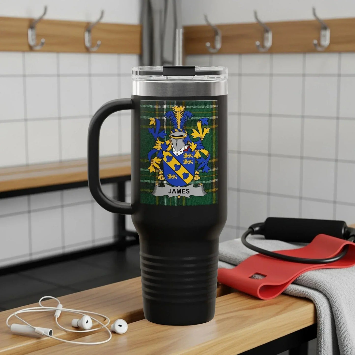 Personalized Tumbler With Custom Family Crest Product